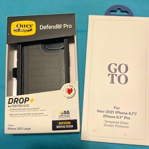 OtterBox Defender Pro iPhone Large 13 with glass screen protector